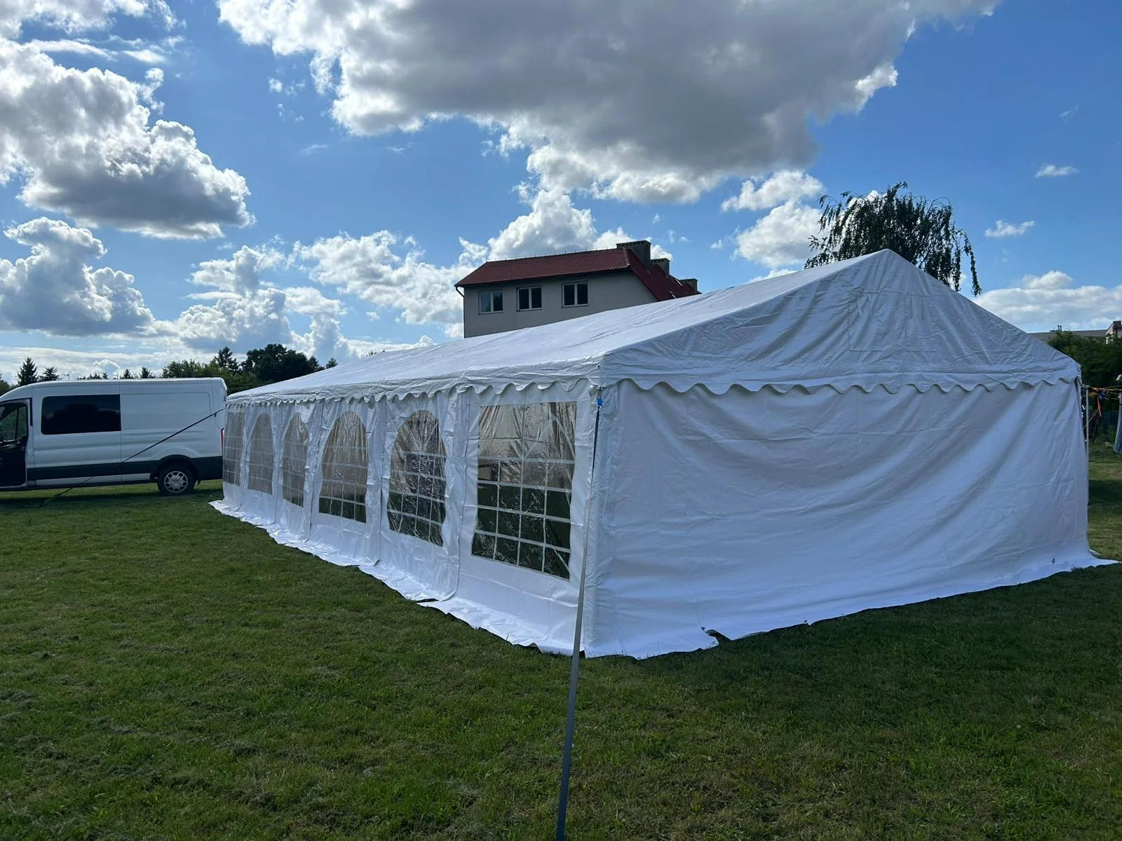 Namiot na event firmowy 6×12m — transport własny, profesjonalny setup